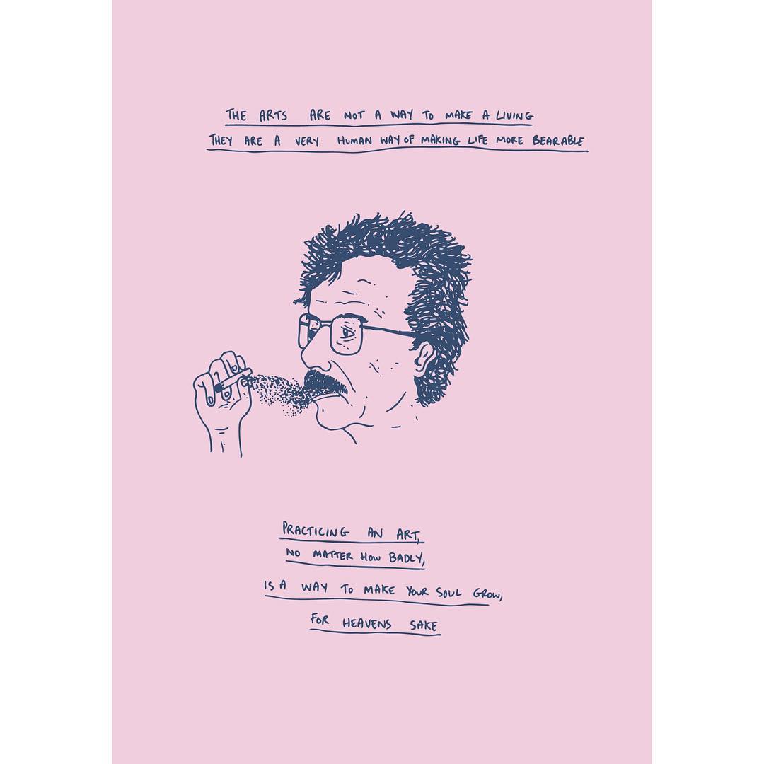 1080x1080 This Kurt Vonnegut Poster Is Up For Grabs Through @bluemondaypress - Kurt Vonnegut Sketches