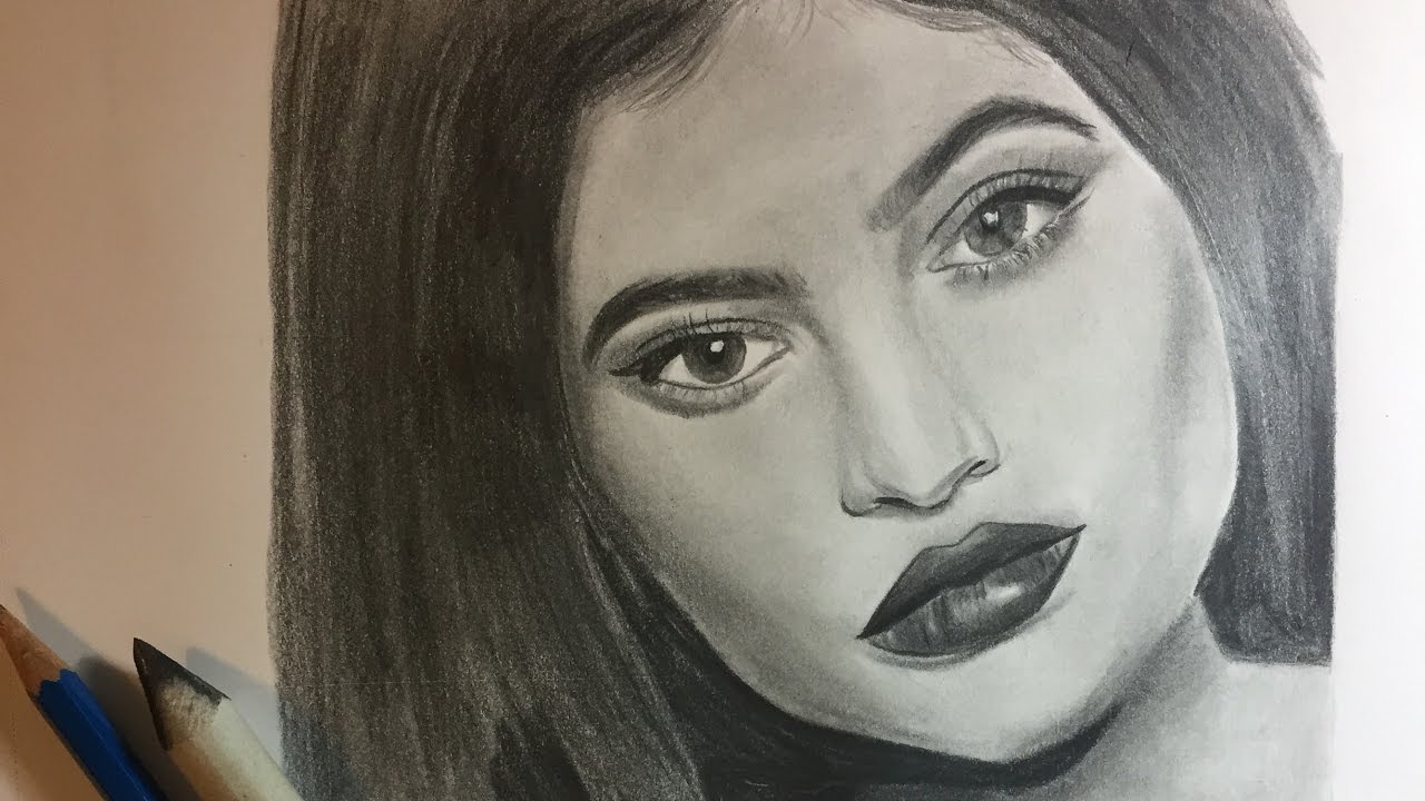 1280x720 How To Draw Realistic Kylie Jenner - Kylie Jenner Sketch