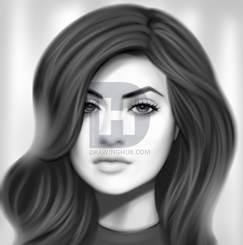 823x829 How To Draw Kylie Jenner, Step By Step, Drawing Guide, By - Kylie Jenner Sketch