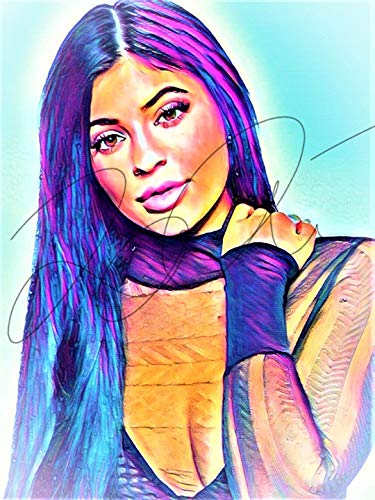 375x500 Kylie Jenner Abstract Drawing Print Poster Hand Drawn Pop Art - Kylie Jenner Sketch
