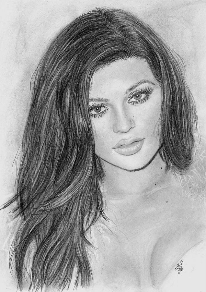 708x1000 Portrait Of Kylie Jenner By Aes25 On Stars Portraits - Kylie Jenner Sketch