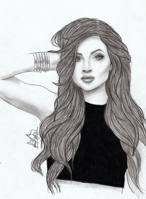500x680 Kylie Jenner Drawing Tumblr Tumblr Drawings - Kylie Jenner Sketch