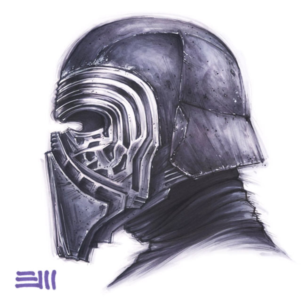 1296x1296 Kylo Ren Portrait Study By Erik Maell On @ Star Wars - Kylo Ren Sketch
