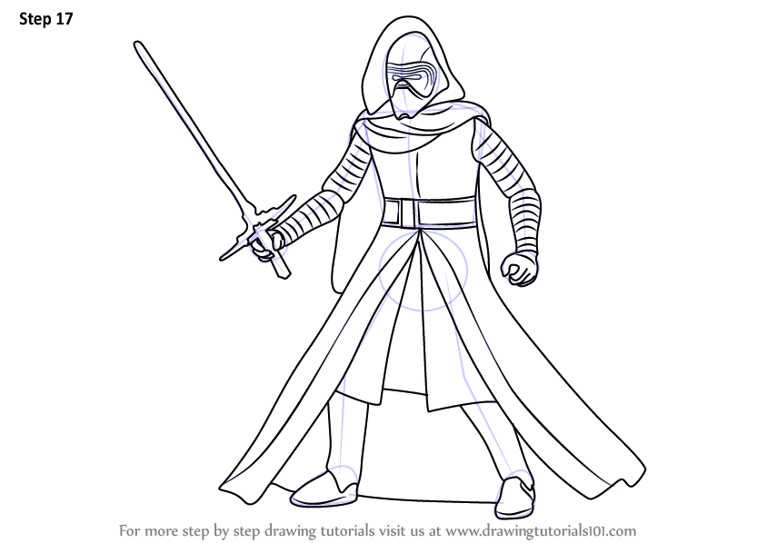 844x598 Learn How To Draw Kylo Ren From Star Wars (Star Wars) Step By Step - Kylo Ren Sketch
