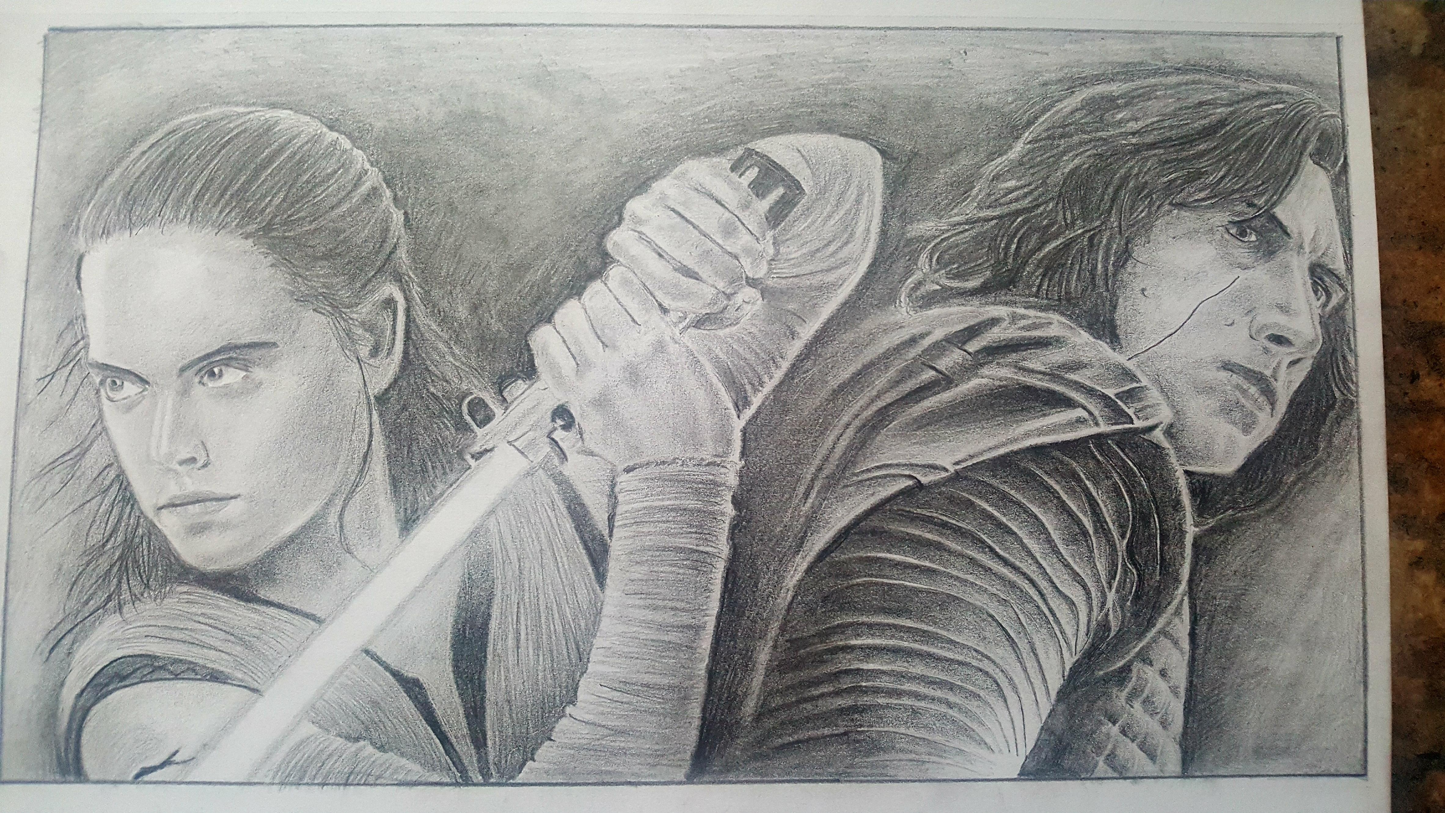 4730x2660 My Rey And Kylo Ren Drawing Starwars - Kylo Ren Sketch