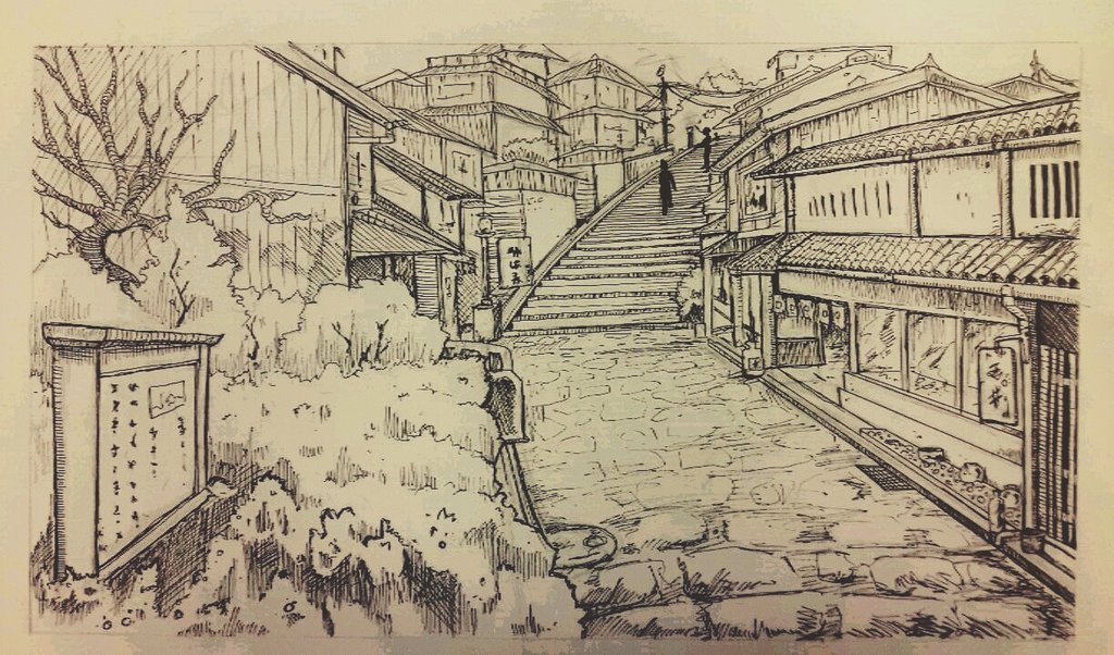 1024x602 Kyoto, Sketch By Faithodon - Kyoto Sketch