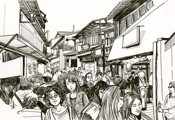 600x413 Kyoto Sketches On Behance - Kyoto Sketch