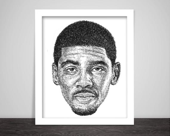 570x456 Scribbled Kyrie Irving Poster Etsy - Kyrie Irving Sketch