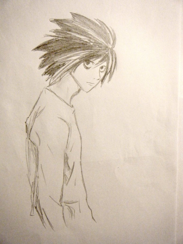 774x1032 Death Note L Sketch By Lemon Yelloww - L Sketch