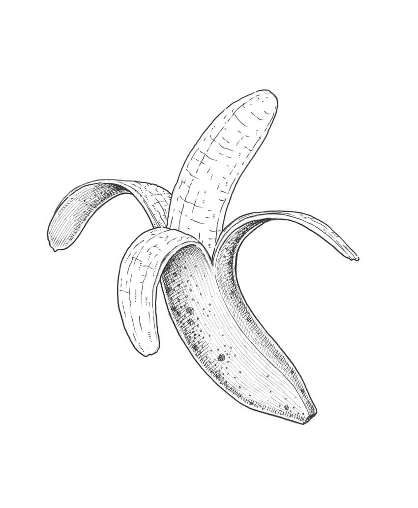 850x1033 How To Draw A Banana - L Sketch