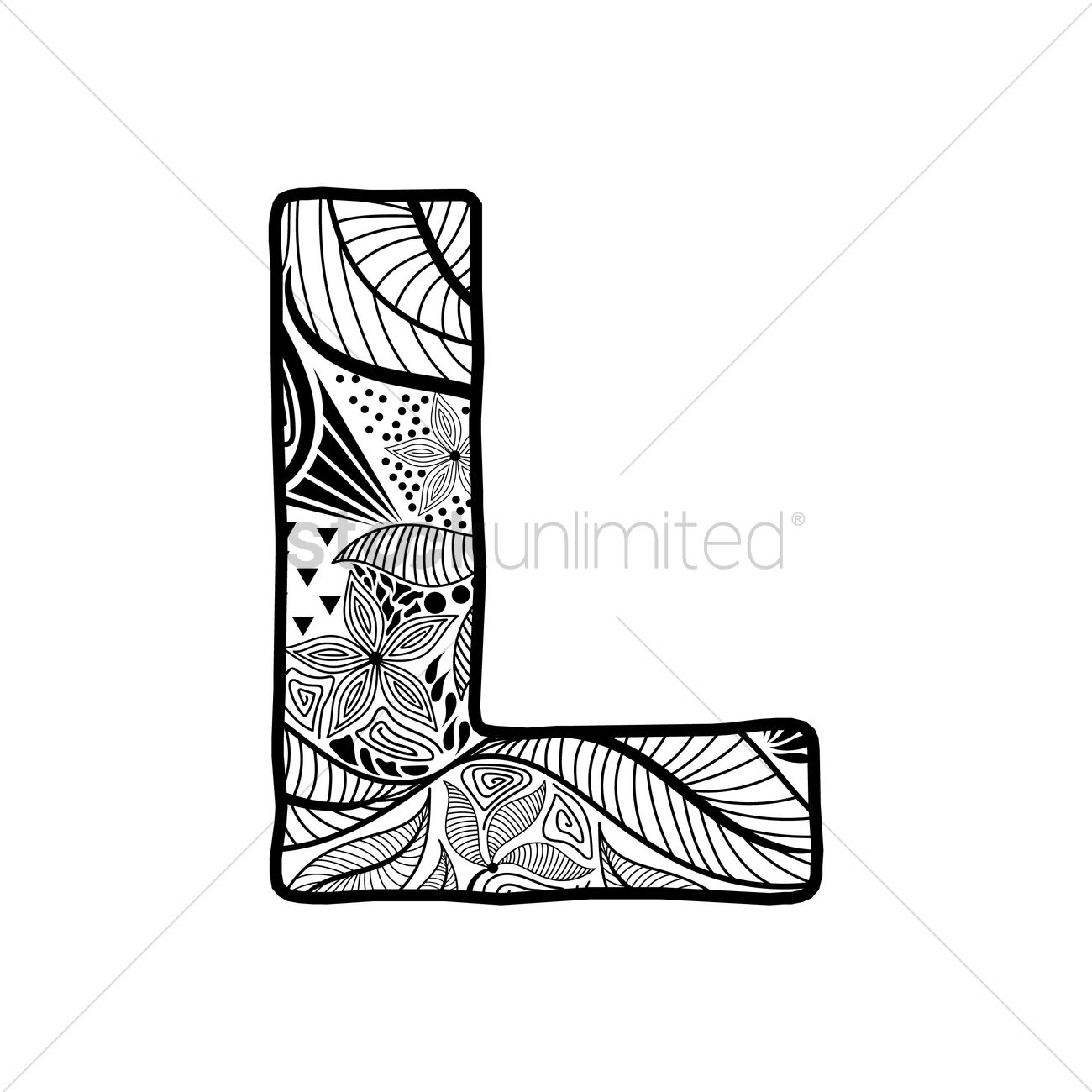 1300x1300 Letter L Vector Image - L Sketch