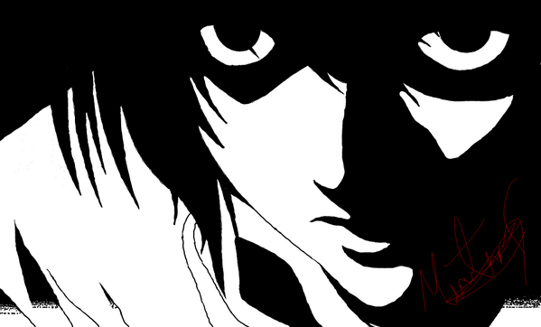 599x362 Sketch Toy On Twitter L From Death Note By Mateo Guarin Httpt - L Sketch