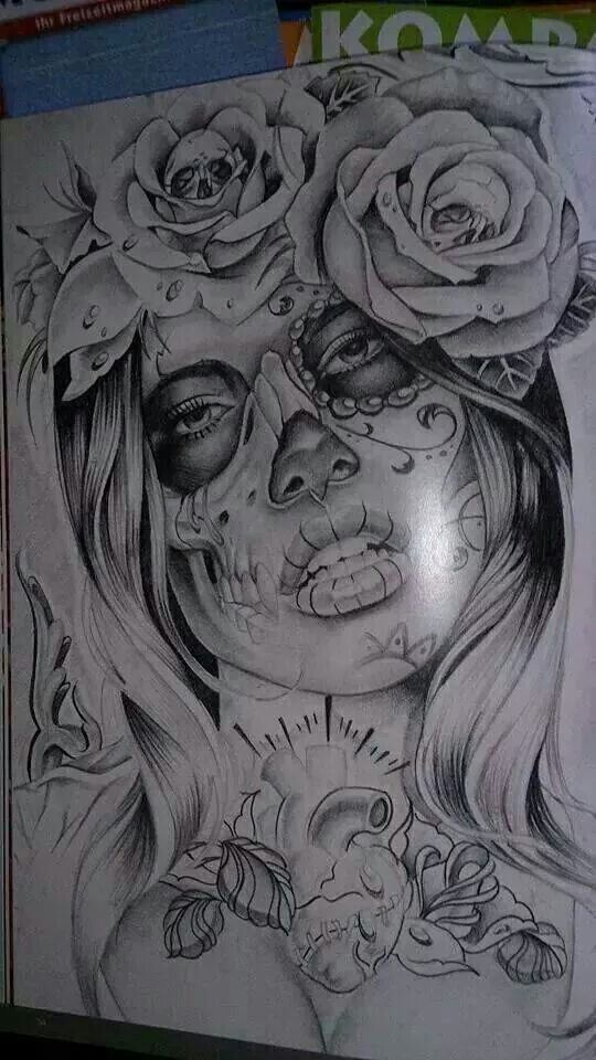 540x960 La Catrina Tattoo Design Scrap Ideas Tattoos - La Catrina Sketch