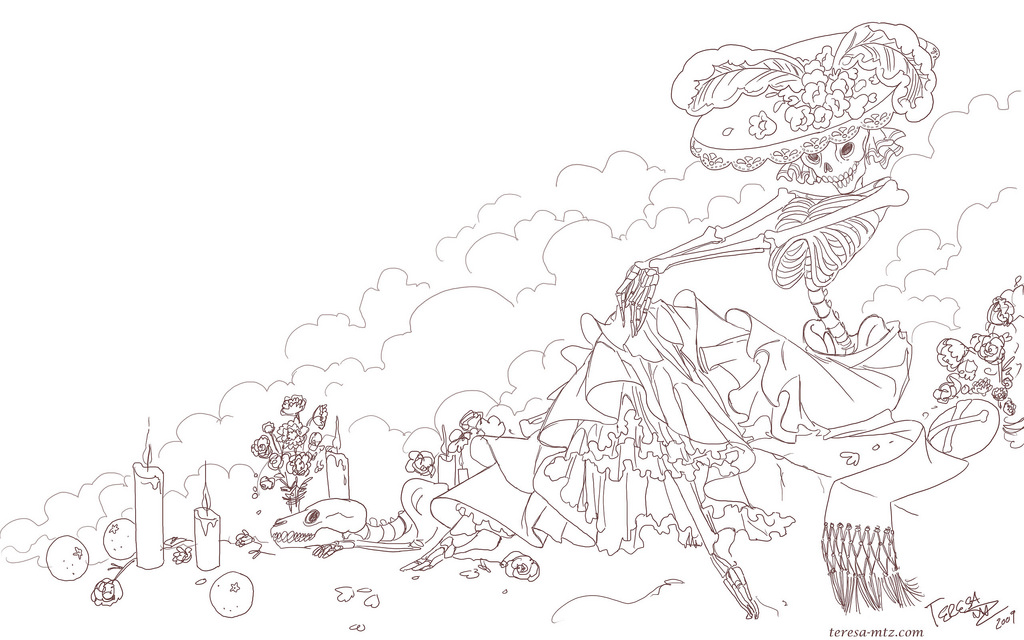 1024x640 Sketch, La Catrina Teresa Martinez - La Catrina Sketch