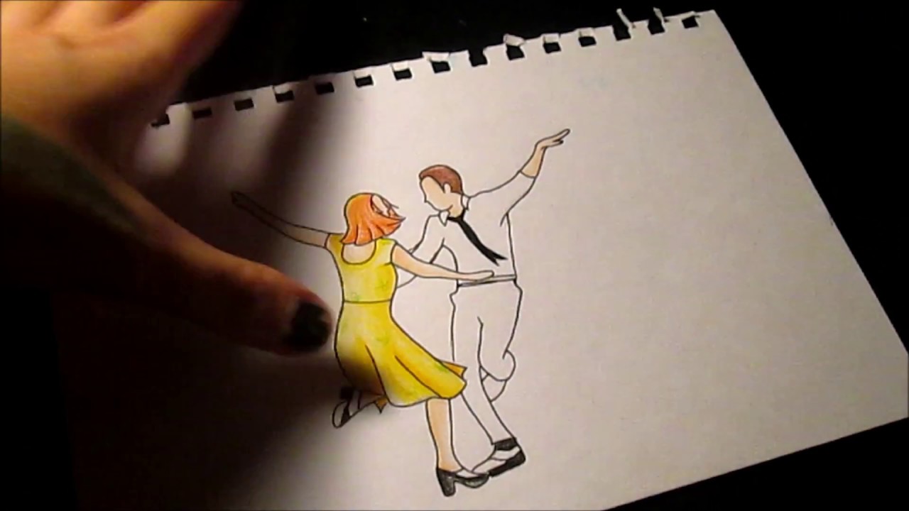 1280x720 Quick Draw] Coloring The La La Land Movie Cover - La La Land Sketch
