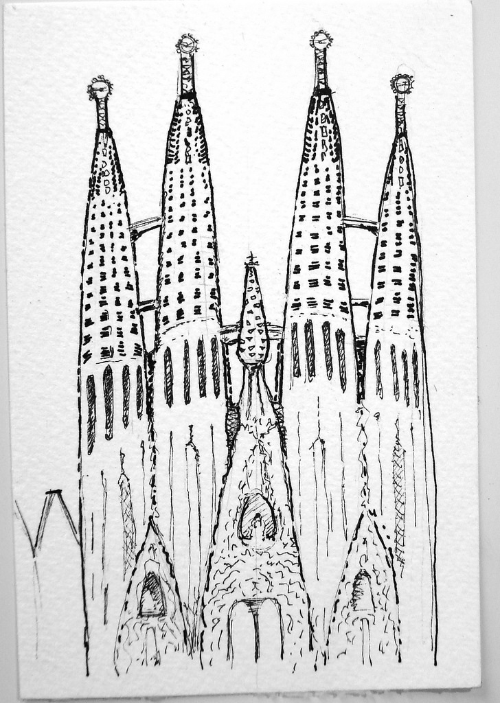 728x1024 Sagrada Familia An Old Sketch I Draw Last Year Fabio - La Sagrada Familia Sketch