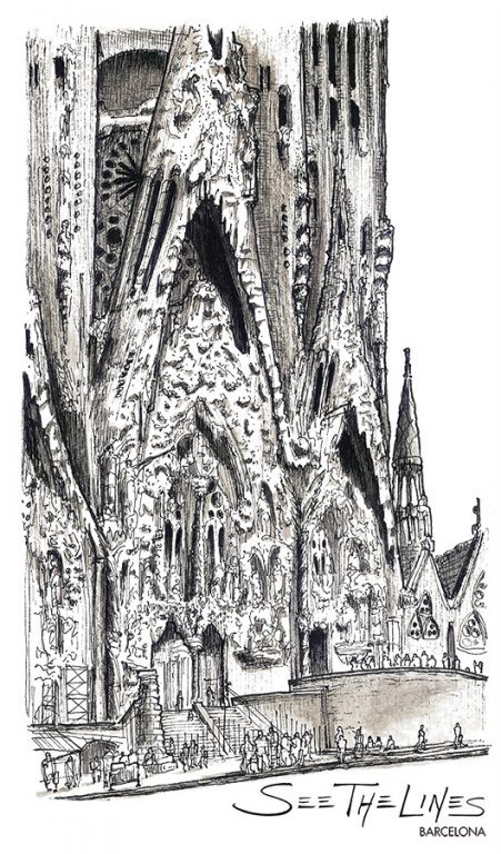 451x768 Barcelona - La Sagrada Familia Sketch