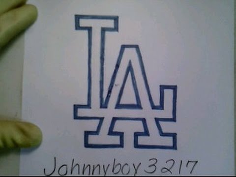 480x360 How To Draw Los Angeles Logo Sign Symbol Emblem Mlb Baseball Easy - La Sketch