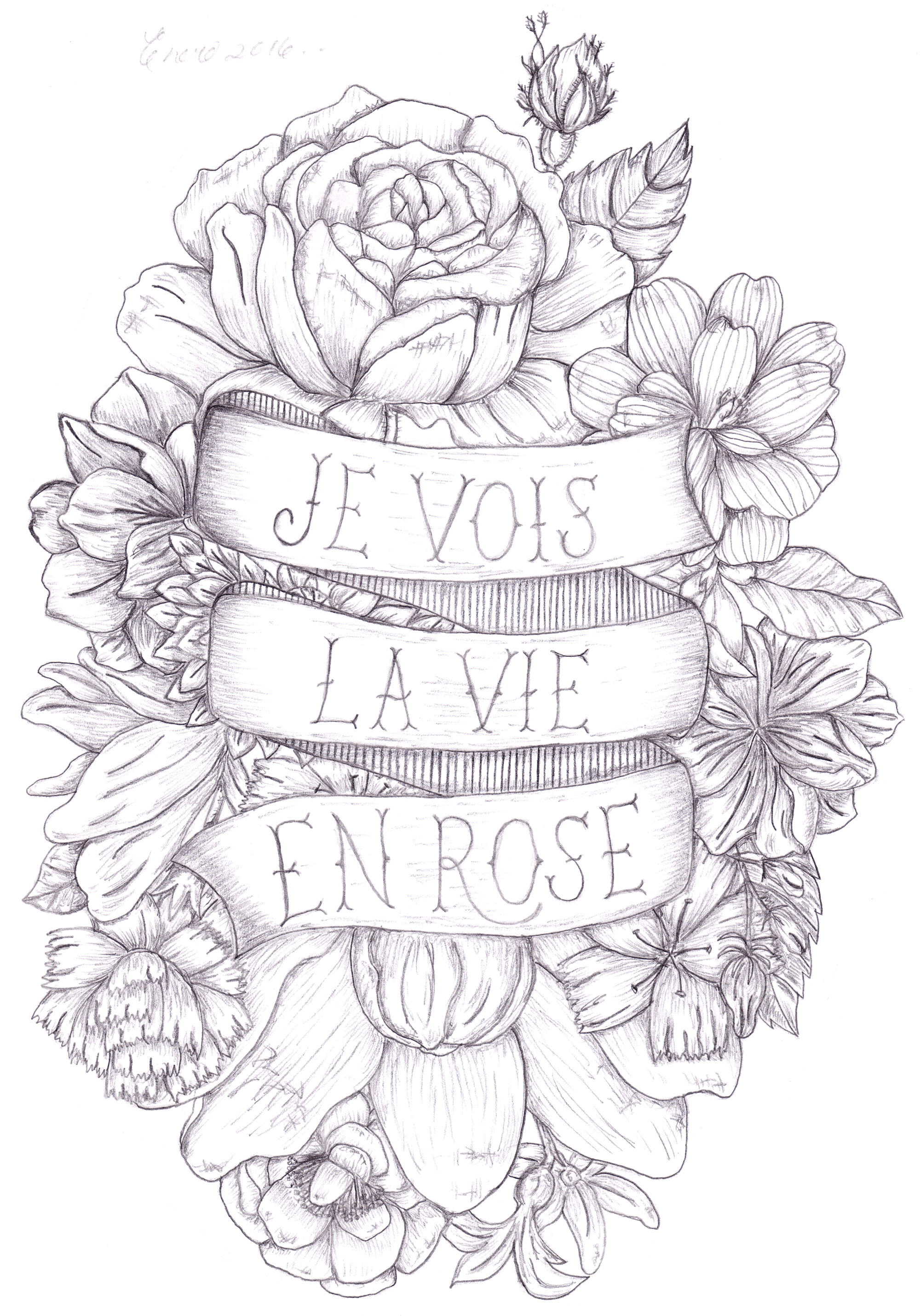 2000x2861 La Vie En Rose Sketch - La Sketch