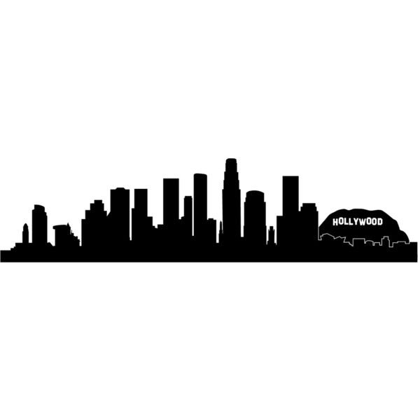 600x600 Los Angeles La Hollywood City Skyline Silhouette Wall Decal Custom - La Skyline Sketch