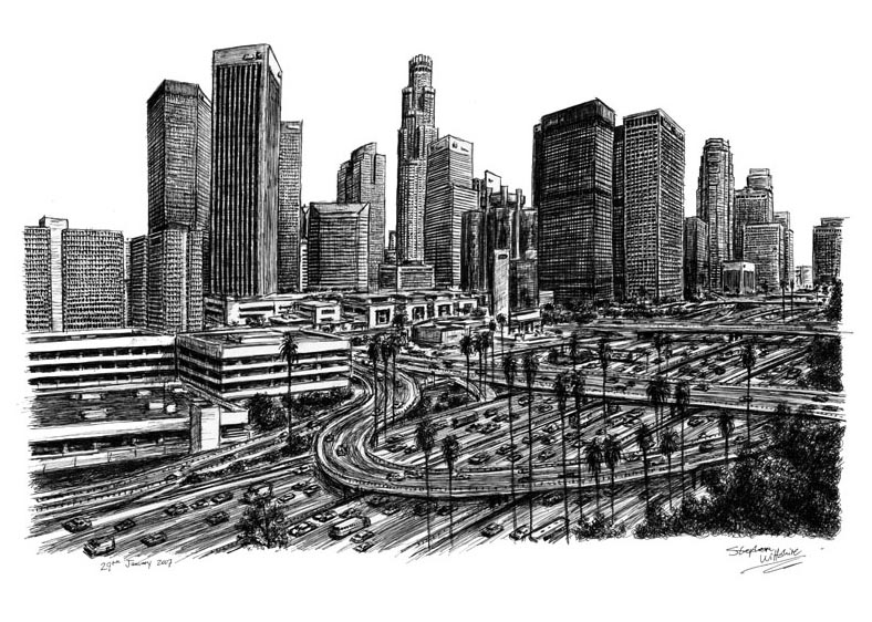 788x562 Stephen Wiltshire - La Skyline Sketch