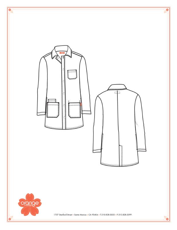 618x800 Doheny Unisex Lab Coat Scrub Zone - Lab Coat Sketch