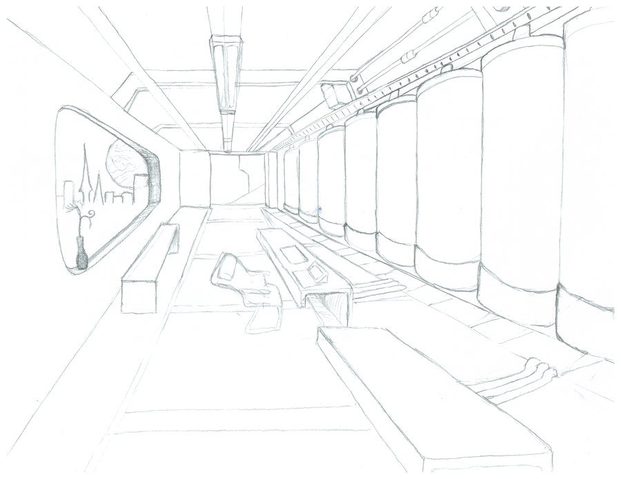 900x695 Cryo Research Lab (Line Sketch) By Thenocturnalstar - Lab Sketch