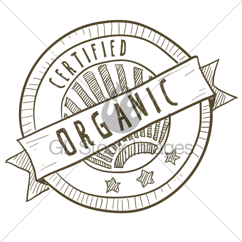 500x500 Certified Organic Food Labels Sketch Gl Stock Images - Label Sketch