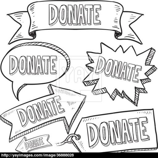512x511 Donate Banners, Labels, And Tags Sketch Vector - Label Sketch