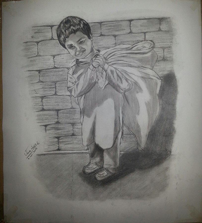 815x900 Child Labour Drawing By Uzma Nasir - Labour Sketch