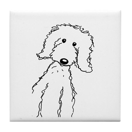 460x460 Labradoodle Coasters - Labradoodle Sketch
