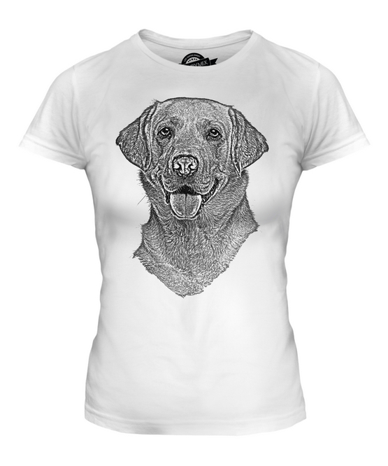 555x666 Labrador Retriever Sketch Ladies Printed T Shirt Top Great Gift - Labrador Sketch