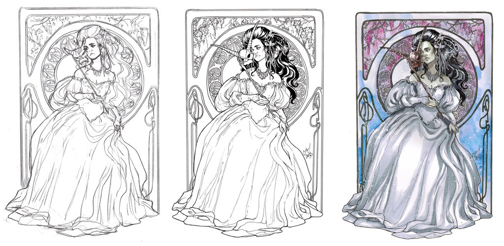 1024x500 Sarah Pre Con Sketch Process By Cassandrajames - Labyrinth Sketch