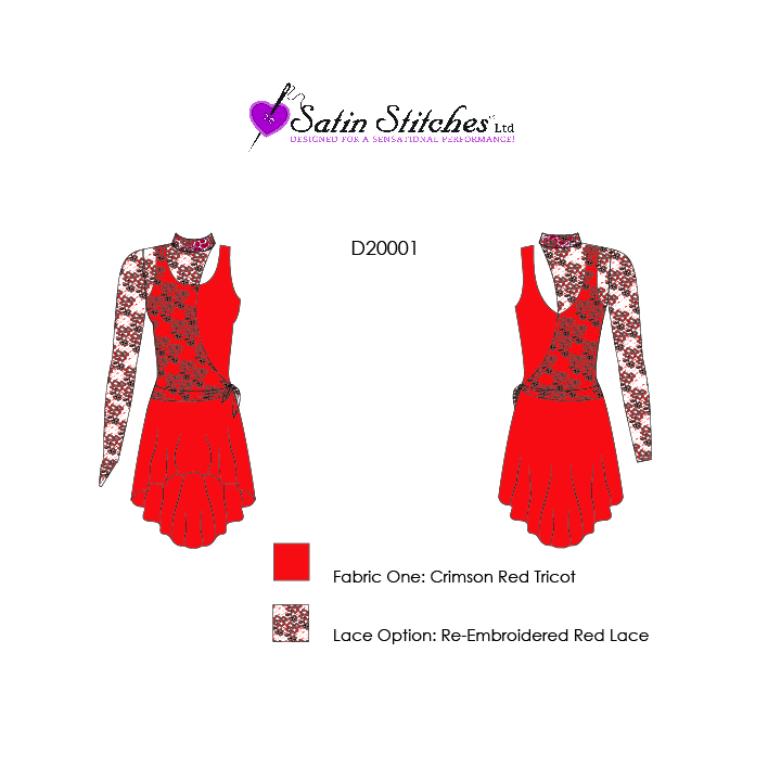 720x720 Lyrical Dance Costume Asymmetrical Lace Amp Full Skirted Dance Dress - Lace Sketch