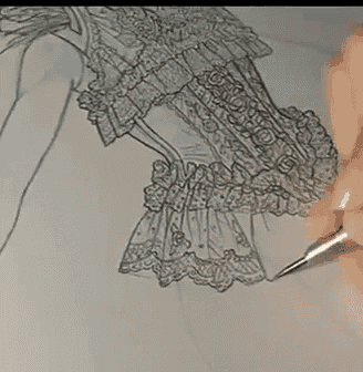 328x336 Draw Drawing Gif - Lace Sketch