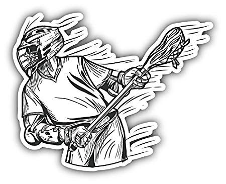 450x366 Lacrosse Player Sketch Car Decor Vinyl Sticker 12 X 10 Cm Amazon - Lacrosse Player Sketch