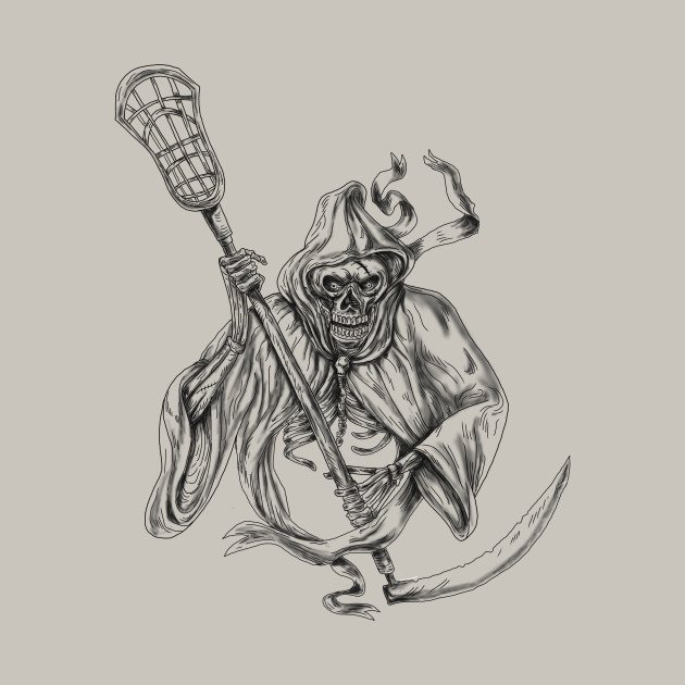 630x630 Grim Reaper Lacrosse Defense Pole Tattoo - Lacrosse Sketch