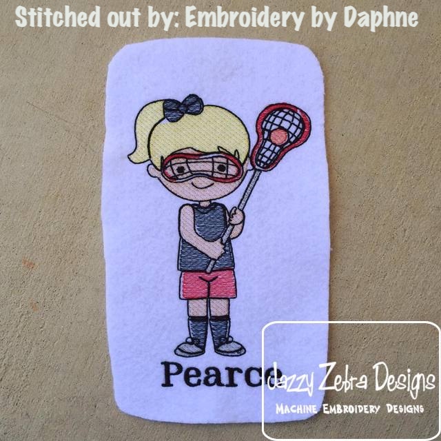 640x640 Lacrosse Girl Sketch Embroidery Design - Lacrosse Sketch