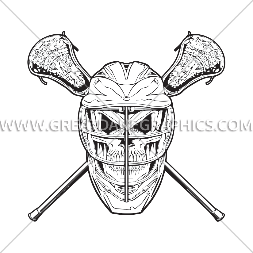 825x825 Lacrosse Skull Production Ready Artwork For T Shirt Printing - Lacrosse Sketch