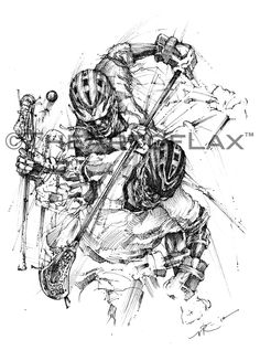 236x327 Lacrosse. Pitt. Johnstown. H2p. Art. Artwork. Painting. Sports - Lacrosse Sketch