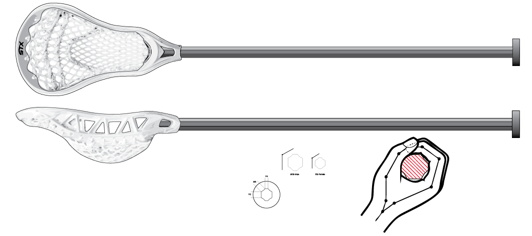 1061x472 Reverse Anthro Lacrosse Stick The Human Factor - Lacrosse Stick Sketch