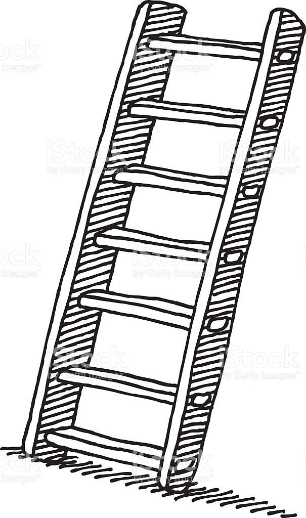 605x1024 Drawn Stairs Ladder - Ladder Sketch