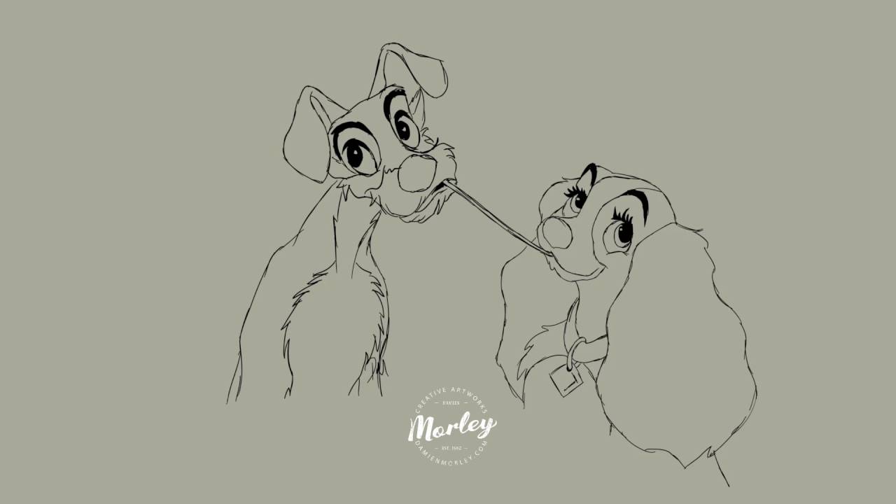 1280x720 Lady And The Tramp Rough 2d Animation Sketch - Lady And The Tramp Sketch