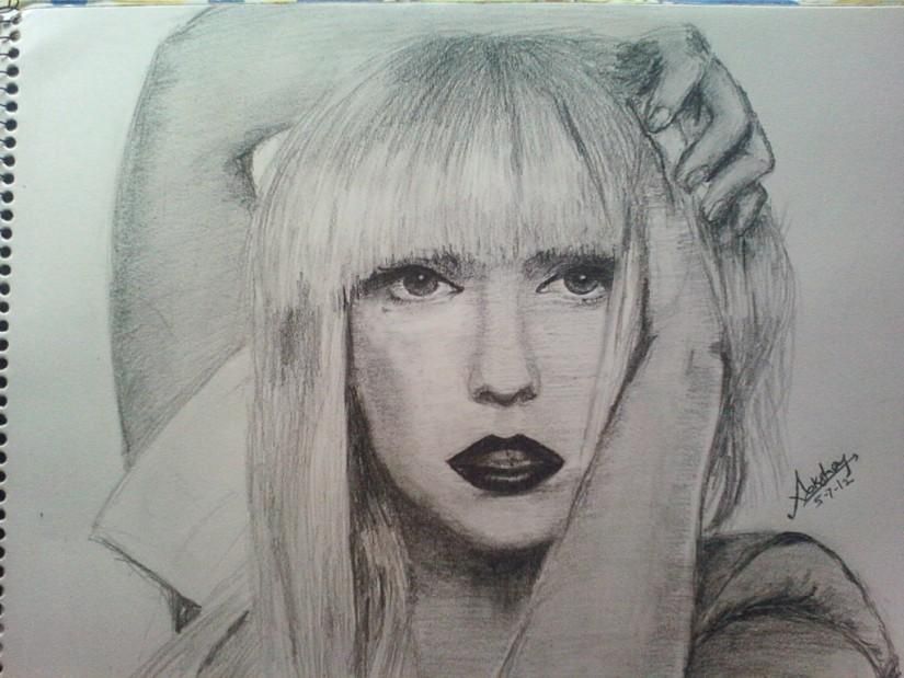 825x619 Lady Gaga Sketch By Akshay - Lady Gaga Sketch