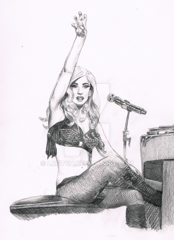 600x827 Lady Gaga Sketch By Lrfitch - Lady Gaga Sketch