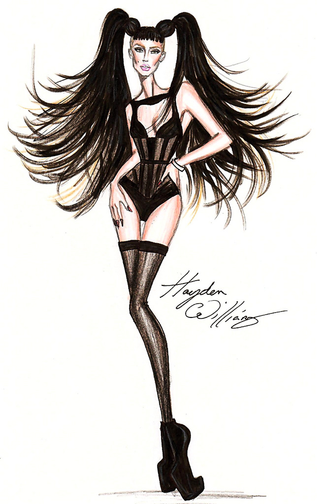 644x1024 Lady Gaga Fashion Illustration By Hayden Williams Lady - Lady Gaga Sketch