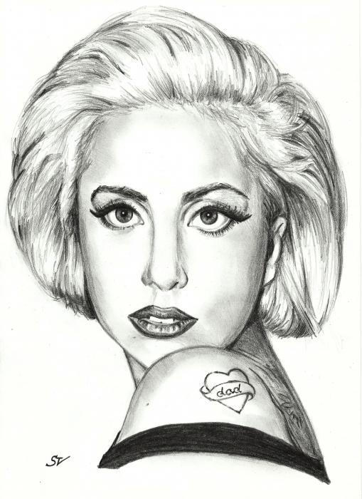 Lady Gaga Sketch at PaintingValley.com | Explore collection of Lady ...