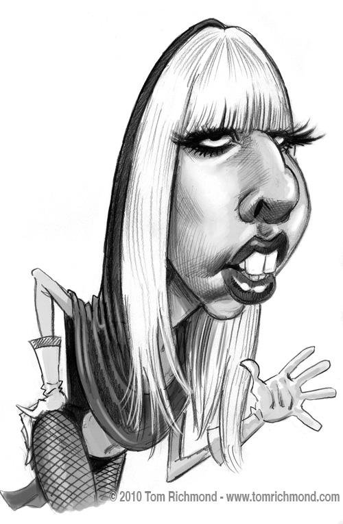 500x765 Tom Richmond On Twitter Tmaoc Throwback Sketches Lady Gaga - Lady Gaga Sketch