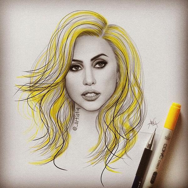 600x600 Artistiq On Twitter A Sketch Of Lady Gaga! Drawn With Pencils - Lady Gaga Sketch