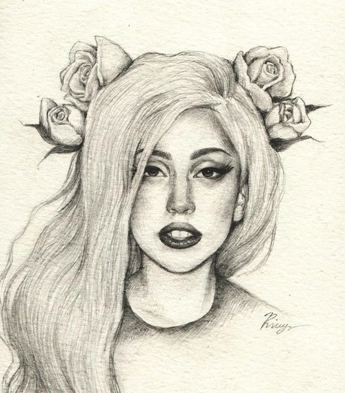 500x570 Tumblr Drawings Lady Gaga Drawing On Tumblr Drawings - Lady Gaga Sketch